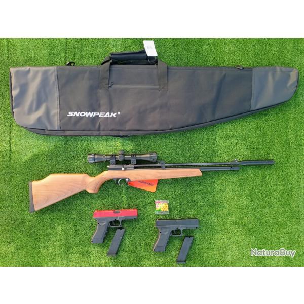 PACK CADEAU-4 ! CARABINE PCP ARTEMIS PR900 R GEN 2 CAL. 5,5 mm + Pistolet Glock 17