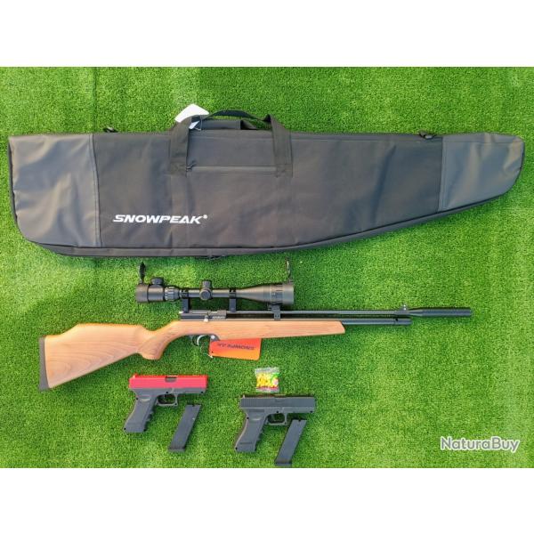 PACK CADEAU-9 ! CARABINE PCP ARTEMIS PR900 R GEN 2 CAL. 5,5 mm + Pistolet Glock 17