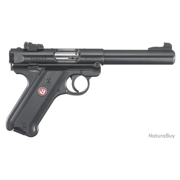 Revolver Ruger Mark IV Target - 22 LR / Plaquette synth�tique quadrill�e / Bronz�