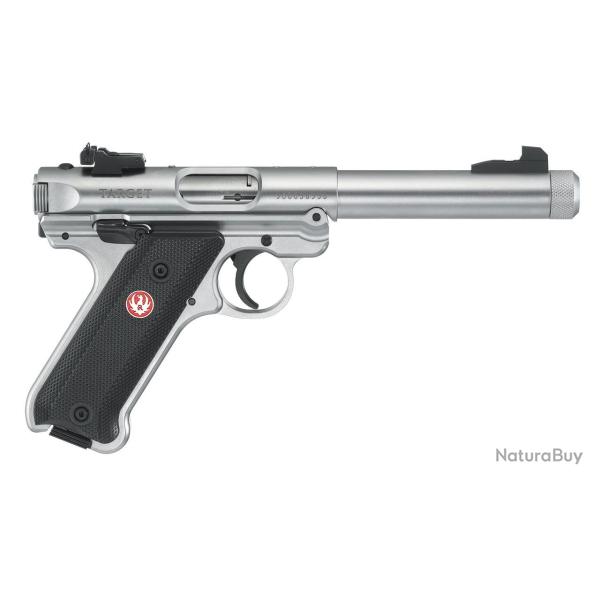 Revolver Ruger Mark IV Target - 22 LR / Plaquette synth�tique quadrill�e / filet� 1/2"-28