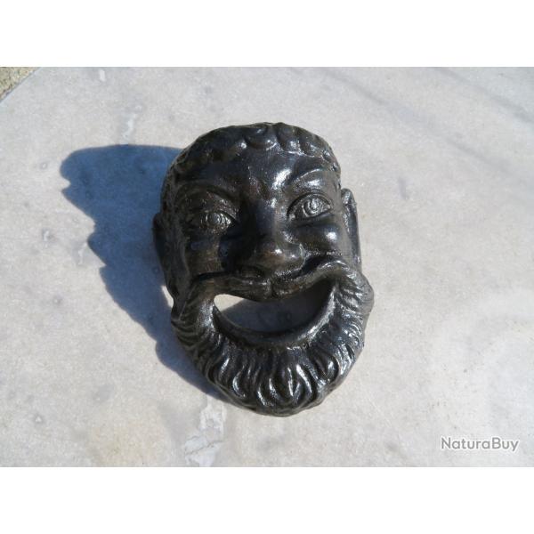 VINTAGE - Ancien masque de th�atre d'apr�s l'antique en Bronze � patine noir (XX�)