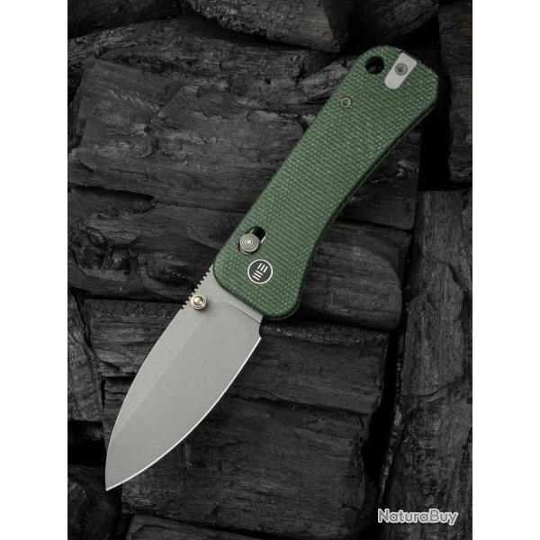 Couteau WE Knife Banter 2 Crossbar Manche Micarta Green Lame Acier S35VN KIVT WE230753