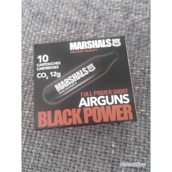 Marshals Black power 1 bote de 10 cartouches CO2 12g