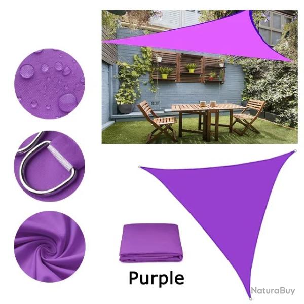 BACHE TOILE TRIANGLE 2.4x2.4x2.4M VIOLET PROTECTION TERRASSE SOLEIL ETANCHE AUVENT JARDIN EXTERIEUR