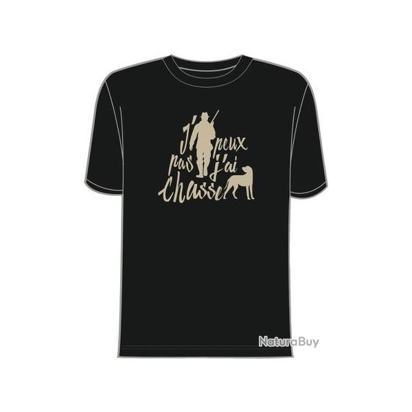T Shirt Bartavel Noir J peux pas j ai chasse