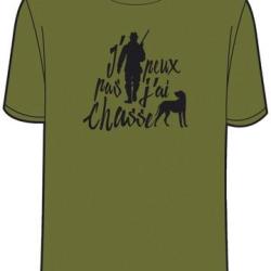T Shirt Bartavel Kaki J peux pas j ai chasse