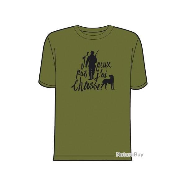 T Shirt Bartavel Kaki J peux pas j ai chasse