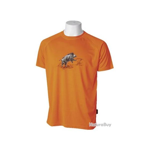 T Shirt Bartavel Diego sanglier orange