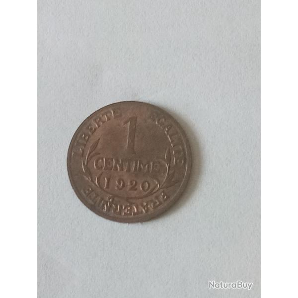 pi�ce 1 centime Daniel-Dupuis 1920