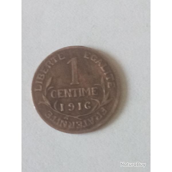 pi�ce 1 centime Daniel-Dupuis 1916