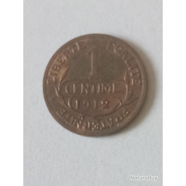 pi�ce 1 centime Daniel-Dupuis 1912