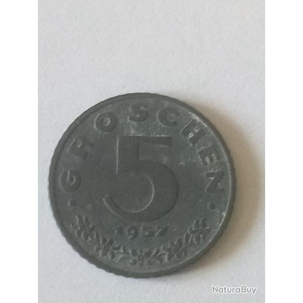 pi�ce autrichienne 5 groschen 1957