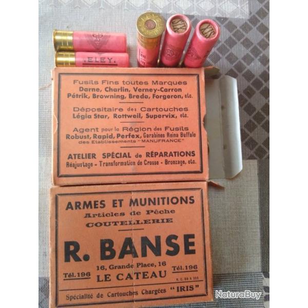 2 boites de cartouches cal 12 banse a le cateau