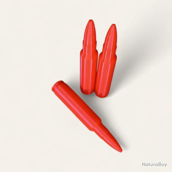 3 Cartouches Amortisseur/Manipulation Rouge en 30-284 winchester - Made in France