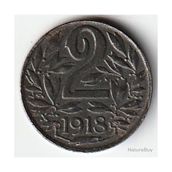 Pi�ce de Monnaie AUTRICHE 2 Heller Charles Ier  1918 Recherch�e Qualit�