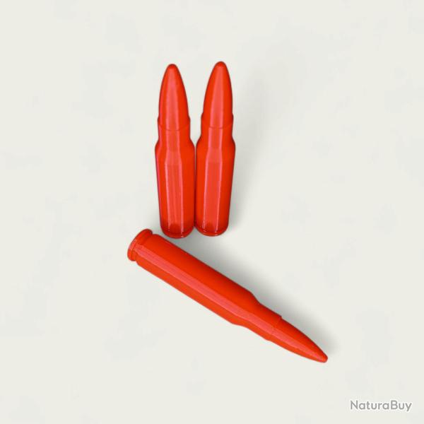3 Cartouches Amortisseur/Manipulation Rouge en 308 winchester - Made in France