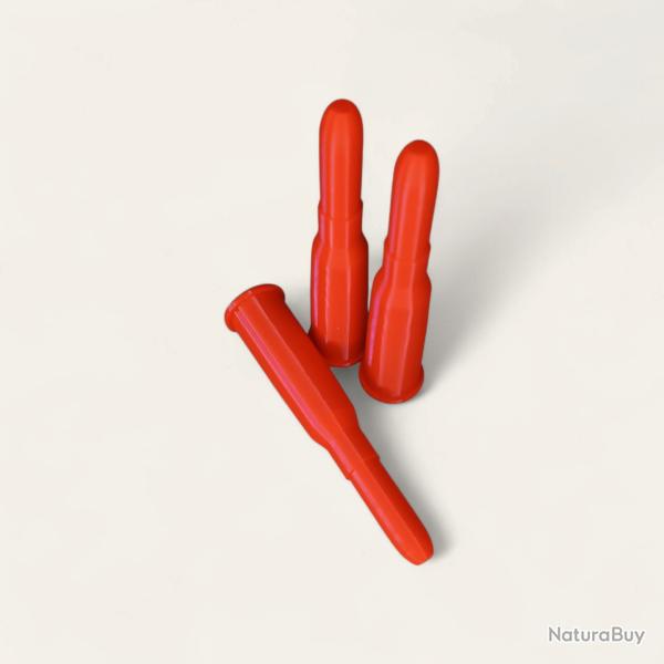 3 Cartouches Amortisseur/Manipulation Rouge en 8x51r lebel - Made in France