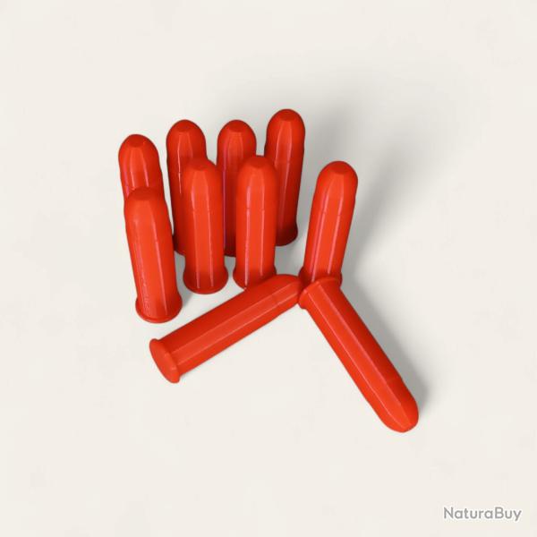 10 Cartouches Amortisseur/Manipulation Rouge en 8mm lebel - Made in France