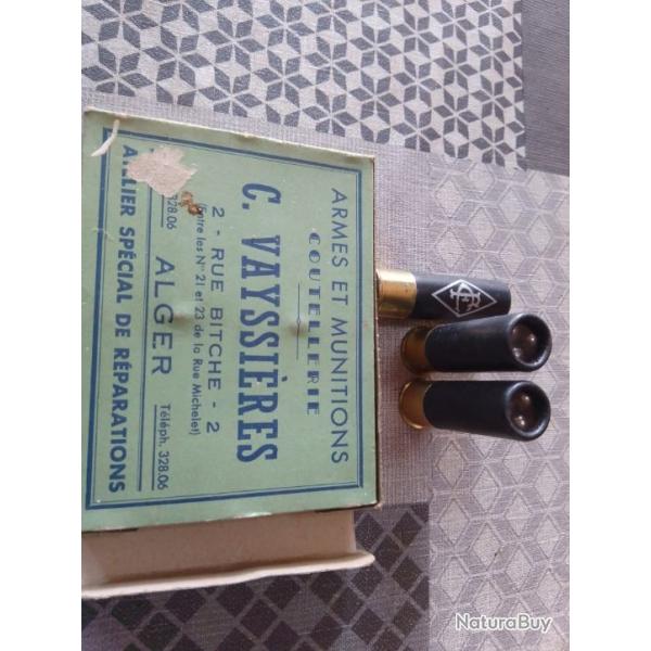2 boites de 10cartouches cal 16 vayssieres a alger (chevrottine)