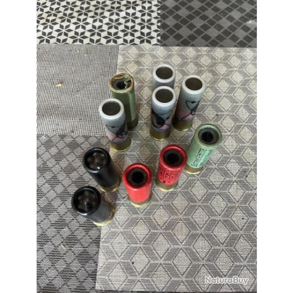lot de 8 balles et 2 chevrottines cal 12