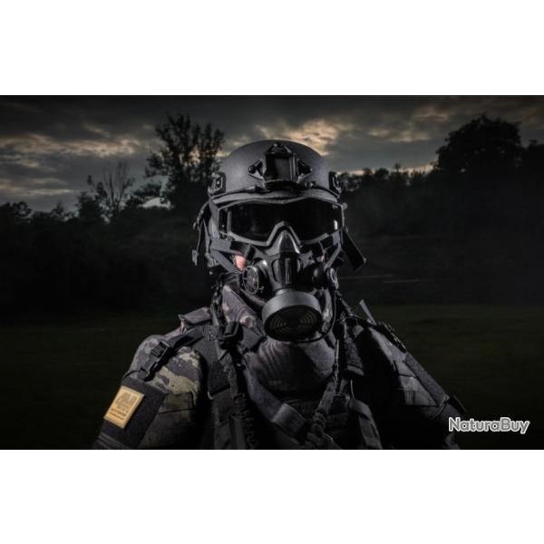 Demi masque de protection respiratoire tactique isra�lien ��avec chem�� avec accessoires