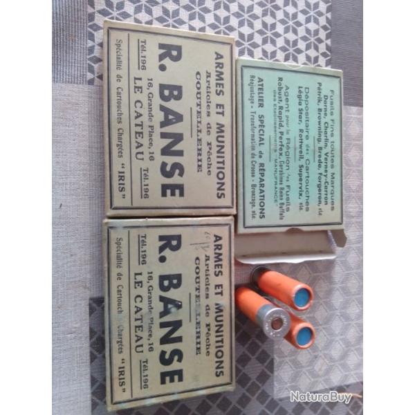 3 boites de cartouches R.BANSE a le cateau cal 20