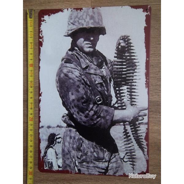 plaque d�coration collection mus�e soldat Allemand treillis camoufl�