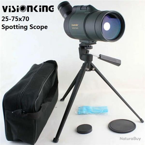 Visionking 25-75x70 Longue-Vue MAK HD tanche FMC BAK4 avec Trpied Chasse Observation Nature Astro