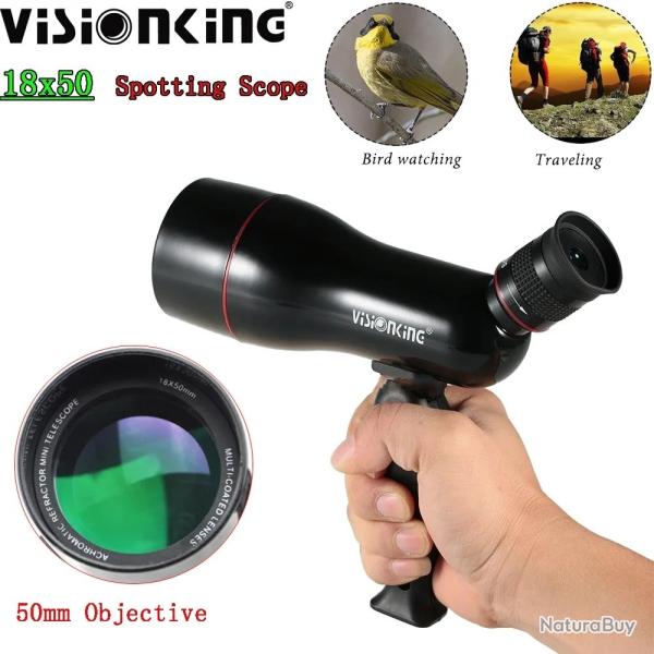 Visionking 18x50 Monoculaire Compact HD FMC BAK4 avec Tr�pied Observation Nature Camping Randonn�e