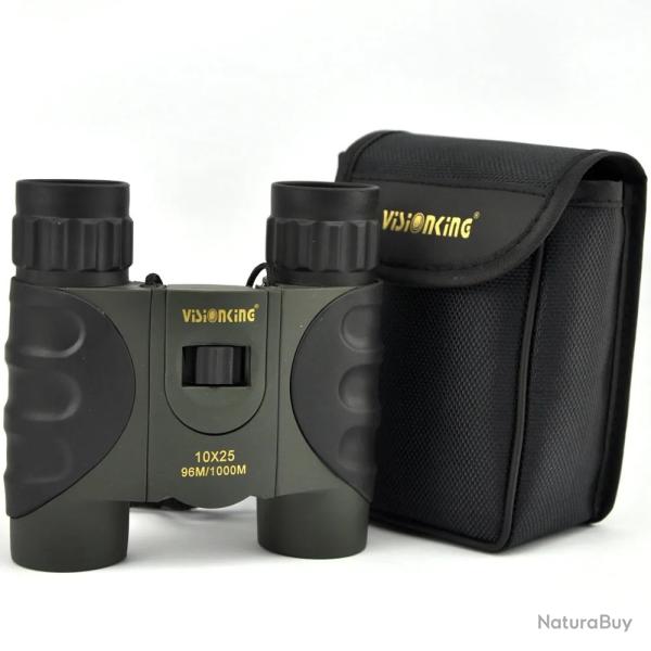 Visionking Jumelles Compactes 10x25 FMC BAK4 �tanches Chasse Camping Observation Nature et Voyage