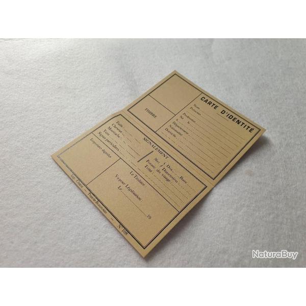 Carte d'identit� fran�aise vierge WW2 (reproduction)