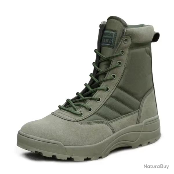 Bottes Tactiques Homme Militaire - Chaussures Combat, Randonn�e Outdoor, S�curit� Travail - Vert