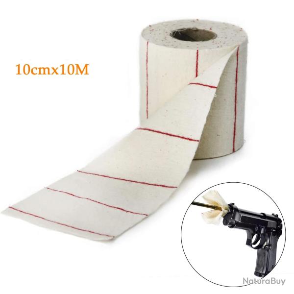PATCHS DE NETTOYAGE POUR ARMES ROULEAU DE 10 M�TRES x 10CM - LIVRAISON GRATUITE