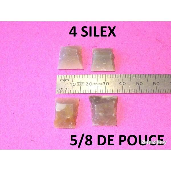 lot de 4 silex blonds 5/8 de pouce QUALITEE GARANTIE - VENDU PAR JEPERCUTE (D24C273)