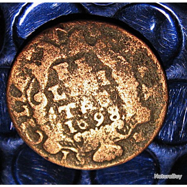 Italie royaume de sicile 1698 1 grano philippe V