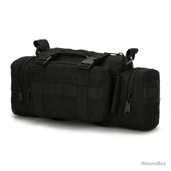 Sac Tactique Molle Imperm�able Nylon Sac de Taille Poitrine Randonn�e Camping P�che Plein Air Noir