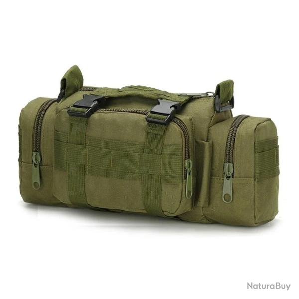 Sac Tactique Molle Imperm�able Nylon Sac de Taille Poitrine Randonn�e Camping P�che Plein Air Vert