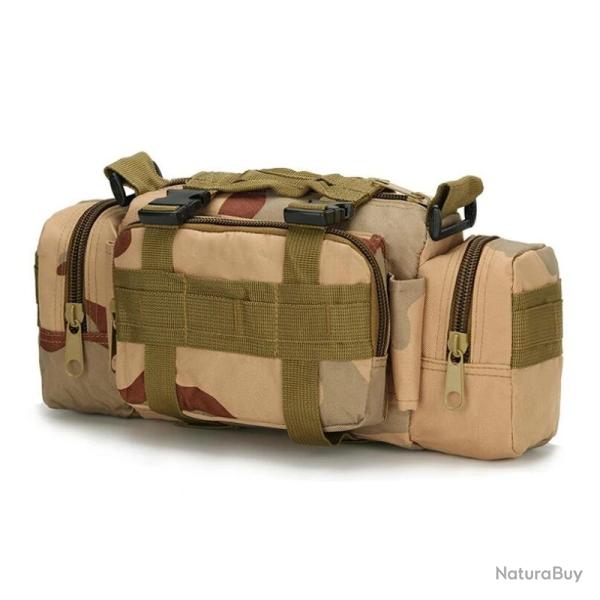 Sac Tactique Molle Imperm�able Nylon Sac de Taille Poitrine Randonn�e Camping P�che Plein Air Kaki