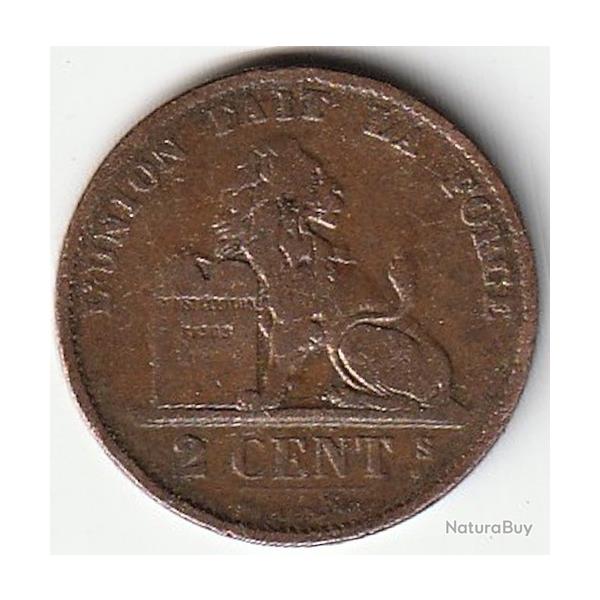 Pi�ce de Monnaie Belgique 2 centimes - L�opold II 1876