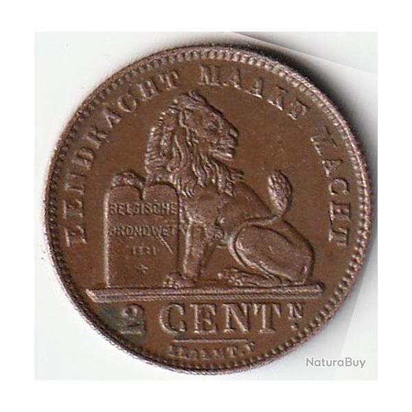 Pi�ce de Monnaie Belgique 2 centimes -  Albert Ier en n�erlandais 1911 Petite date Sup