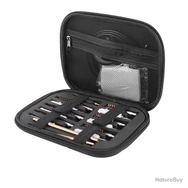 KIT DE NETTOYAGE ARMES A FEU + 50x PATCHS - CALIBRE DU 22lr au .45 - LIVRAISON GRATUITE