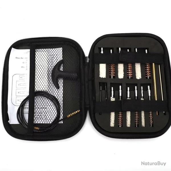 TROUSSE DE NETTOYAGE ARMES A FEU - 22lr/.38/9mm/.40/.45 - LIVRAISON GRATUITE