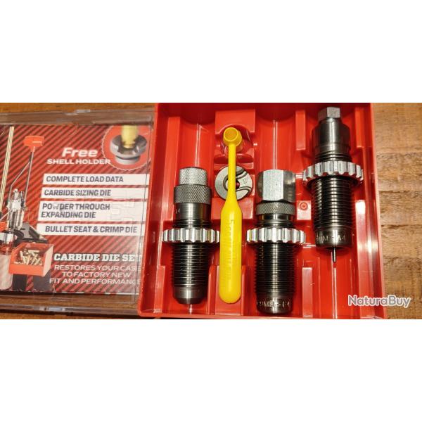 Jeu d'outils carbure LEE carbide Die Set 9mm Luger - 3 outils + plateau 4 outils