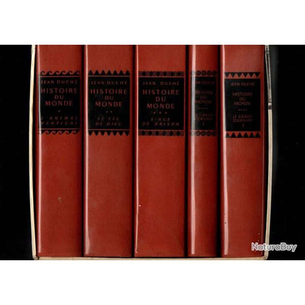 Histoire du monde de jean DUCH�  5 volumes complet sous coffret l'animal vertical , le feu de dieu,
