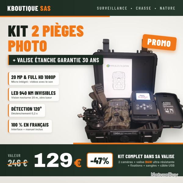Destockage ! KIT COMPLET 2 PI�GES PHOTO LIVR� DANS SA VALISE DE PROTECTION B&W GARANTIE 30 ANS