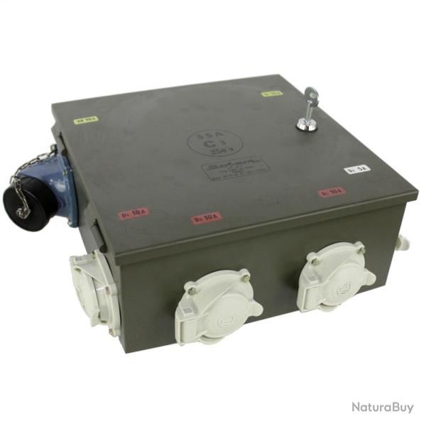 Coffret rpartition 4 sorties 220 V 5 et 10A -materiel militaire