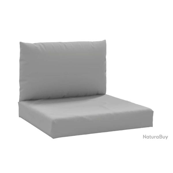 2 coussins de palette gris en tissu Oxford pour mobilier de jardin