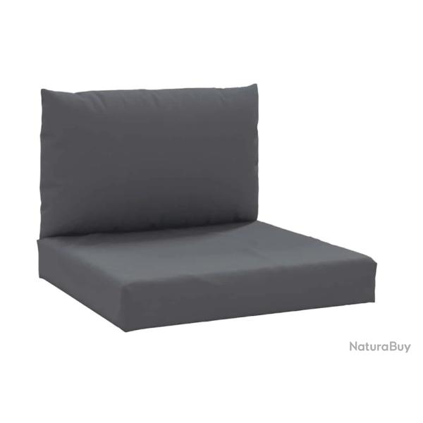 Coussins palette anthracite en tissu Oxford 60x60/60x38 cm pour assise jardin