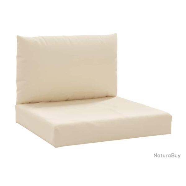 2 coussins palette beige tissu Oxford 60x60 cm confort jardin t