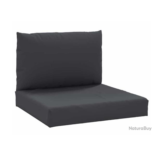2 coussins de palette noir en tissu Oxford 60x60/60x38 cm pour jardin t